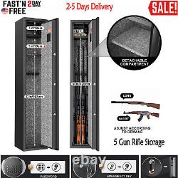 Security 5 Gun Rifle Storage Electronic Lock Shotgun Pistol Cabinet Safe Firearm