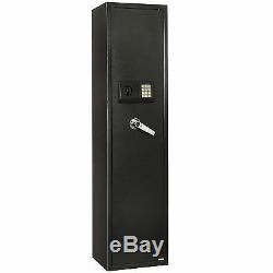 Security 5 Gun Rifle Storage Electronic Lock Shotgun Pistol Cabinet Safe Firearm