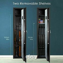 Security 5 Gun Rifle Storage Electronic Lock Shotgun Pistol Cabinet Safe Firearm