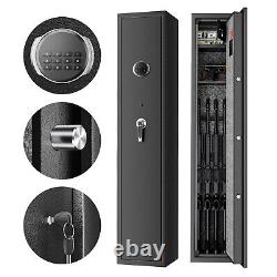 Security 5 Gun Rifle Storage Electronic Lock Shotgun Pistol Cabinet Safe Firearm