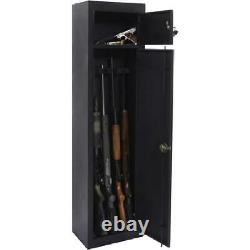 Security Gun Cabinet Safe 5 Gun Rifle Storage Locker Separate Pistol/Ammo Area