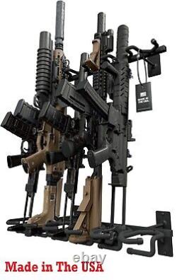 Shotgun Rifle Rack Wall Mount Holder Vertical 6-Gun Display Organizer Metal USA