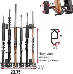 Shotgun Rifle Rack Wall Mount Holder Vertical 6-Gun Display Organizer Metal USA