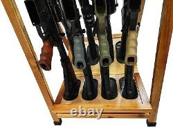 Shotgun Storage Rack Rifle Display Rack Standing Floor Holder Hardwood Hunting