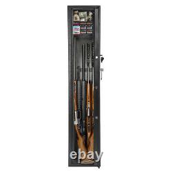 Snailhome 5 Gun Rifle Storage Safe Box Security Wall Cabinet Dual Lock Alarm b