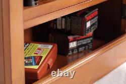 Solid Wood 10 Gun Cabinet Tempered Glass Display with Ammo Storage Felt Lining
