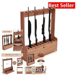Space-Saving Walnut Gun Rack with Scratch Resistant Finish Easy Assembly