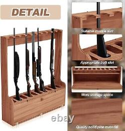 Space-Saving Walnut Gun Rack with Scratch Resistant Finish Easy Assembly