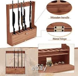 Space-Saving Walnut Gun Rack with Scratch Resistant Finish Easy Assembly