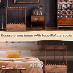 Space-Saving Walnut Gun Rack with Scratch Resistant Finish Easy Assembly