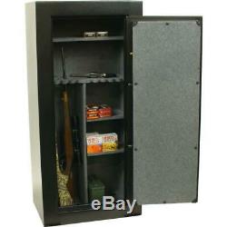 Sports Afield 30 Gun Safe Firearm Storage Fire Rated E-Lock Black Textured Steel