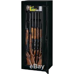 Stack-On 14 Gun All Steel Locking Longarm Security Storage Cabinet Safe, Black