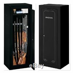 Stack-On 14 Gun Rifle Ammo Security Cabinet Storage Safe Black 21L x16W x 55H