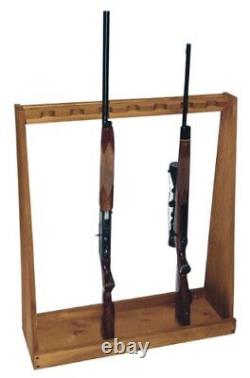 Standing Rifle Gun Rack Shotgun Firearm Home Storage Display Wood Pine Wooden