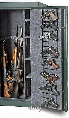 Storage Organizer Cabinet Pistol Rifle Gun Safe Display Hook Shelf Firearm Rack