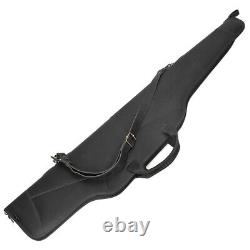 TOURBON Black Leather Rifle Case Gun Slip Scope Storage Case Zippered Carry Bag