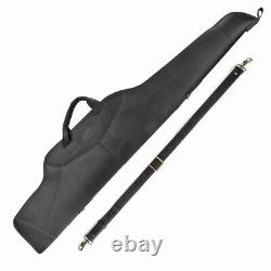 TOURBON Black Leather Rifle Case Gun Slip Scope Storage Case Zippered Carry Bag