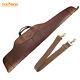 Tourbon Genuine Leather Rifle Carry Case Soft Lined 50inch Gun Storage Bag Brown