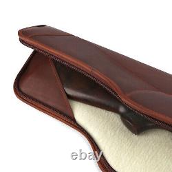 TOURBON Genuine Leather Rifle Carry Scope Case Soft Lined Gun Slip Storage Bag