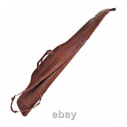 TOURBON Genuine Leather Rifle Carry Scope Case Soft Lined Gun Slip Storage Bag