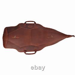 TOURBON Genuine Leather Rifle Carry Scope Case Soft Lined Gun Slip Storage Bag