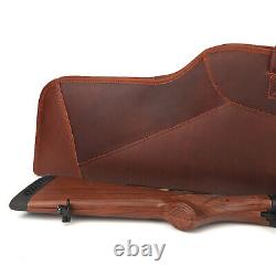 TOURBON Genuine Leather Rifle Carry Scope Case Soft Lined Gun Slip Storage Bag