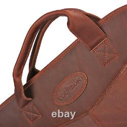 TOURBON Genuine Leather Rifle Carry Scope Case Soft Lined Gun Slip Storage Bag