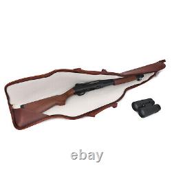 TOURBON Genuine Leather Rifle Carry Scope Case Soft Lined Gun Slip Storage Bag