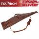 Tourbon Hunting Full Leather Rifle Case Soft Scope Carry Gun Sling Bag Ammo Pack