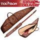 Tourbon Hunting Rifle Case Scope Carry Pack Pu Leather Sling Bag Withammo Pocket