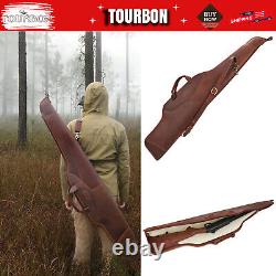 TOURBON Leather Rifle Case Scope Carry Soft Lined Gun Slip Storage Pad Sling Bag