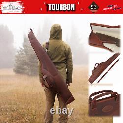 TOURBON Leather Rifle Case Scope Carry Soft Lined Gun Slip Storage Pad Sling Bag