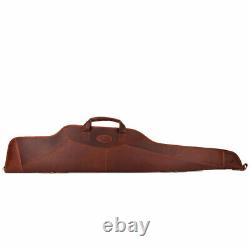 TOURBON Leather Rifle Case Scope Carry Soft Lined Gun Slip Storage Pad Sling Bag