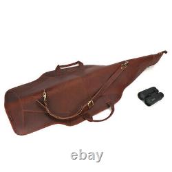 TOURBON Leather Rifle Case Scope Carry Soft Lined Gun Slip Storage Pad Sling Bag