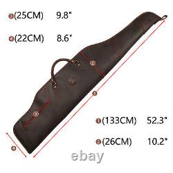 TOURBON Leather Rifle Slip Bag Scoped Soft Padded Cover 50 Hunting Gun Storage