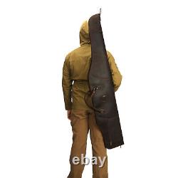 TOURBON Leather Rifle Slip Bag Scoped Soft Padded Cover 50 Hunting Gun Storage