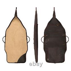 TOURBON Leather Rifle Slip Bag Scoped Soft Padded Cover 50 Hunting Gun Storage