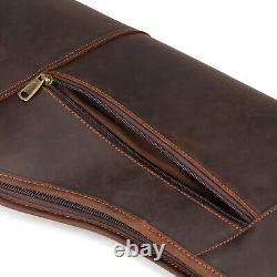 TOURBON Leather Rifle Slip Bag Scoped Soft Padded Cover 50 Hunting Gun Storage