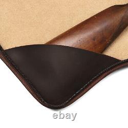 TOURBON Leather Rifle Slip Bag Scoped Soft Padded Cover 50 Hunting Gun Storage