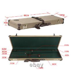 TOURBON Leather Shotgun Storage Case Flannel Padded Rifle Gun Box with Locks