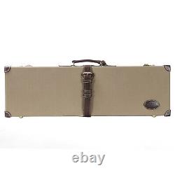 TOURBON Leather Shotgun Storage Case Flannel Padded Rifle Gun Box with Locks