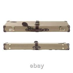 TOURBON Leather Shotgun Storage Case Flannel Padded Rifle Gun Box with Locks