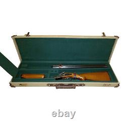 TOURBON Leather Shotgun Storage Case Flannel Padded Rifle Gun Box with Locks