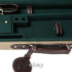 TOURBON Leather Shotgun Storage Case Flannel Padded Rifle Gun Box with Locks