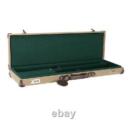 TOURBON Leather Shotgun Storage Case Flannel Padded Rifle Gun Box with Locks