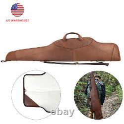 TOURBON Vintage Leather Hunting Range 50 Rifle Case Gun Scope Storage Bag Gift