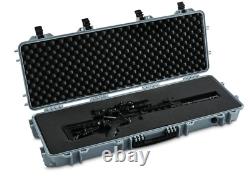 Tactical Hard Rifle Case with Foam Padding Lockable Travel Gun Storage Heavy Duty