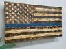 Thin Blue Line American Flag Gun Concealment Cabinet Secret Hidden Storage Case