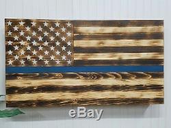 Thin Blue Line American Flag Gun Concealment Cabinet Secret Hidden Storage Case