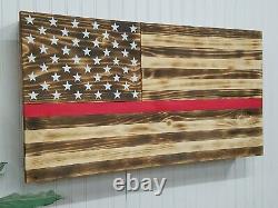 Thin Red Line American Flag Gun Concealment Cabinet Secret Hidden Storage Case